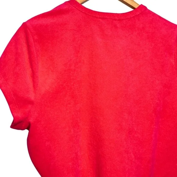 Juicy by Juicy Couture NWT Watermelon Pink Terrycloth Short Sleeve Tee Size L - Picture 5 of 8
